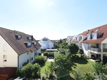 Blick vom Zimmer mit Gaube