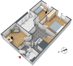 3-D Grundriss Obergeschoss