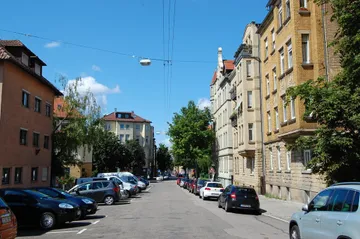 Blick in die Straße von oben