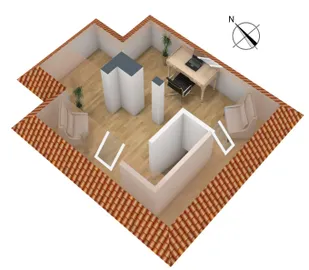 3-D Grundriss Dachstudio