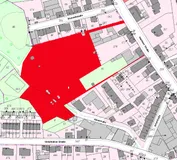 Lageplan mit Markierung Verkaufsgrundstück