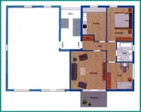 Erdgeschoss links mit Terrasse