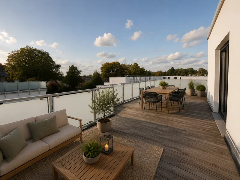 Exklusives Penthouse mit riesiger Dachterrasse &ndash; Wohnen &uuml;ber den D&auml;chern von Bad Schwartau