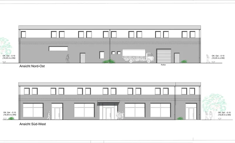 Gewerbeneubau in Planung mit 500m&sup2; an der A20 / A1