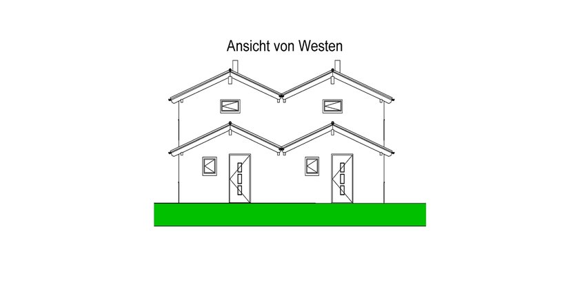 Variante Doppelhaushälfte links u. rechts, Vorderansicht