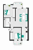 Grundriss – mögliche 3-Zimmer-Aufteilung