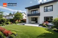 Visualisierung Haus und Garten Südseite