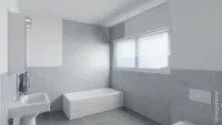 Visualisierung Badezimmer im Obergeschoss