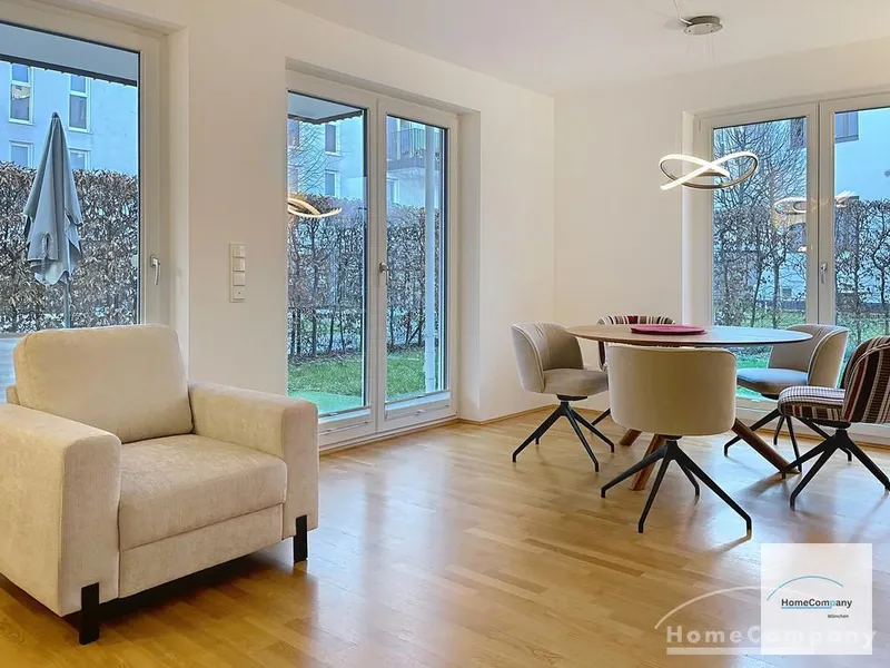 Modern möblierte 4-Zimmer-Wohnung mit Terrasse und Garten