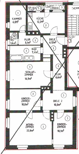 Charmante 5-Zimmer-Altbauwohnung mit Balkon