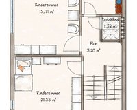 Harmonische Raumaufteilung im Obergeschoss