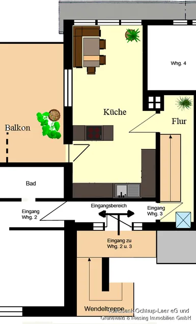 Maisonette-Wohnung Obergeschoss rechts