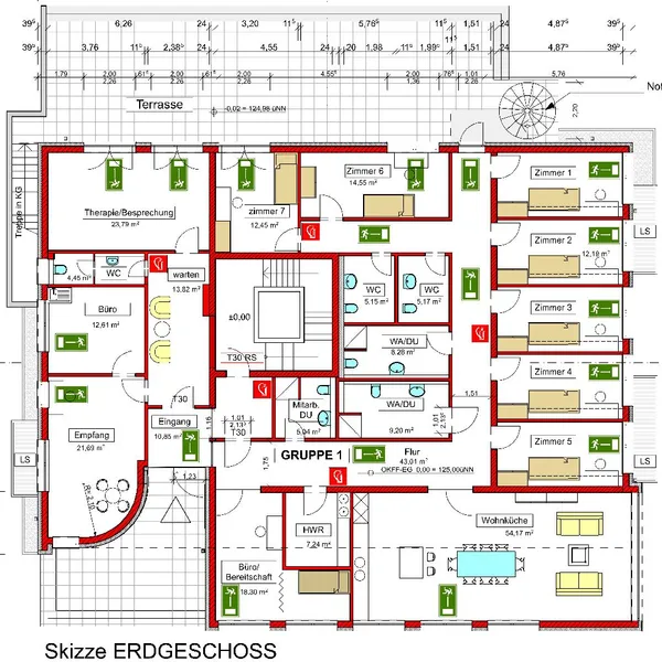 Grundrissskizze Erdgeschoss