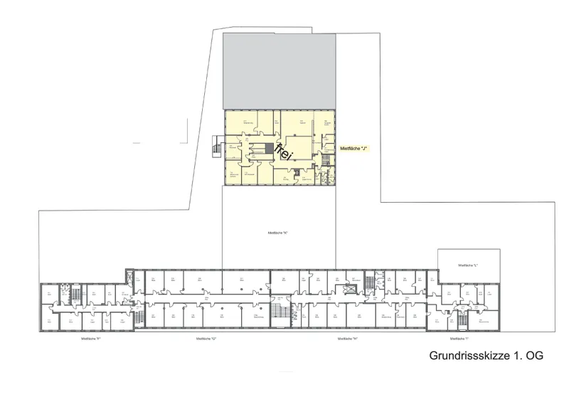 Grundrissskizze 1. Obergeschoss