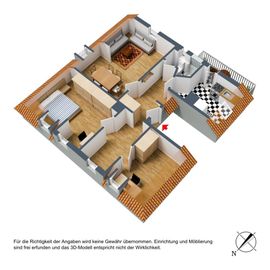 Dachgeschoss, 3D-Grundriss