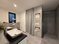 Badezimmer mit Saunaoption