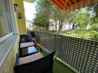 Balkon mit Blick zum Gemeinschaftsgarten