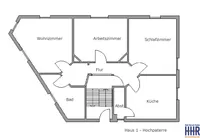 Grundriss Haus 1 - Hochpaterre