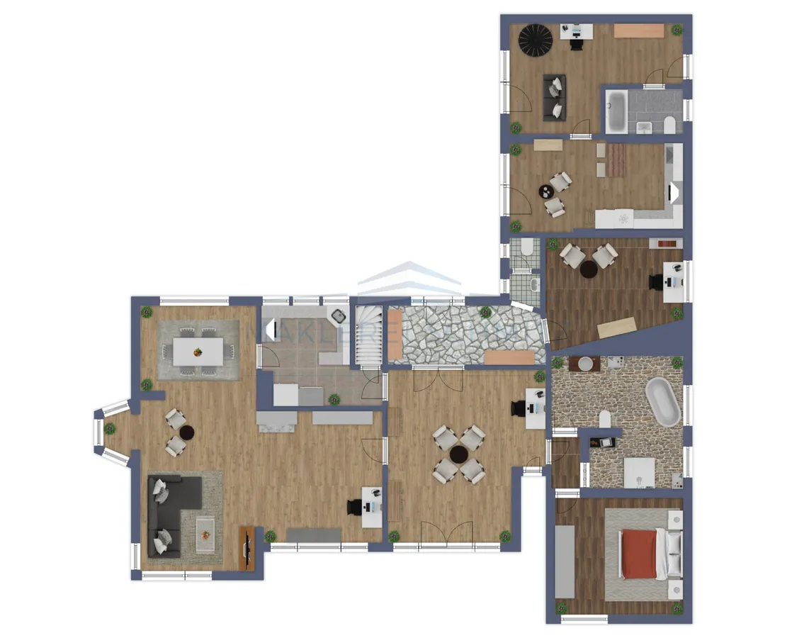 Grundriss EG Haupthaus + Anbau