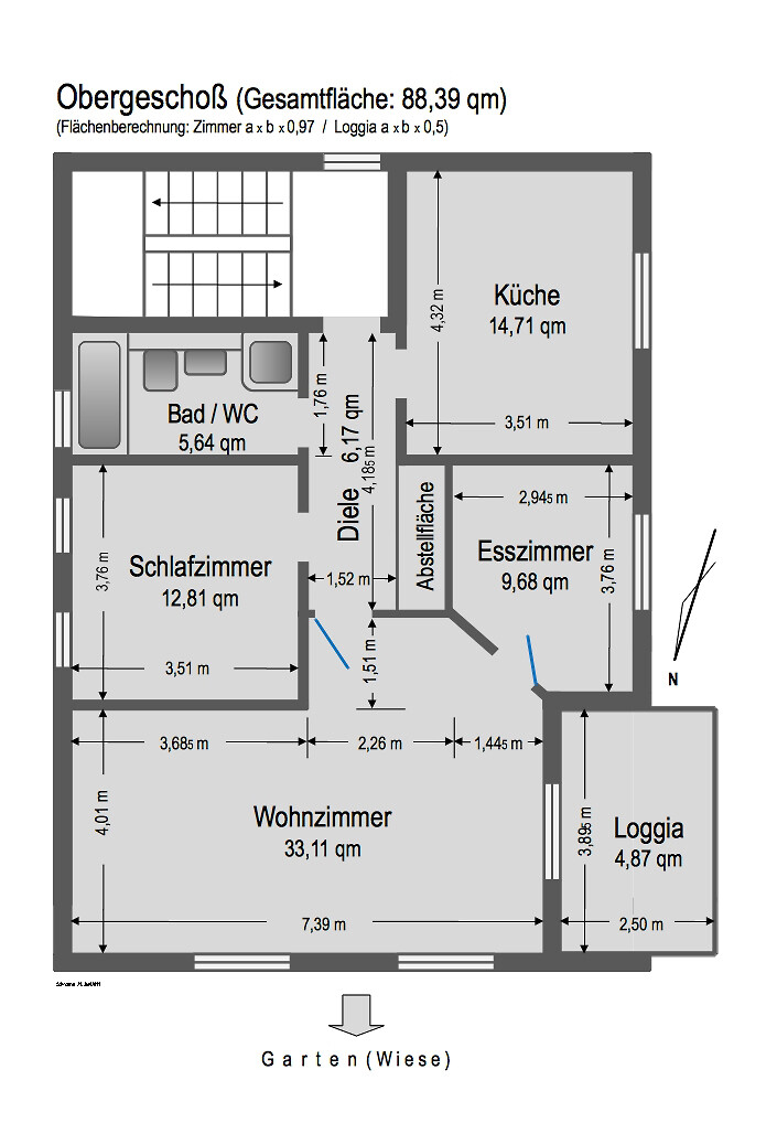 Gepflegte 3-Zimmerwohnung mit Tageslichtbad, Loggia und PKW- Stellplatz - Photo 1